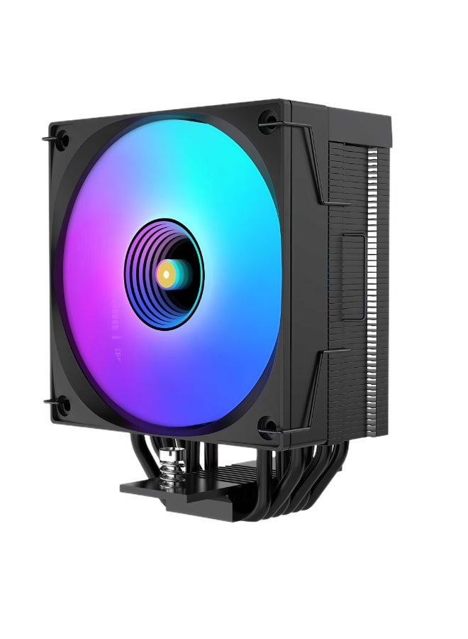 Spear Pc H600T PWM ARGB CPU Air Cooler Black – 6 Heat Pipes, Digital Temp & RPM Display, 120mm Fan, 230W TDP, Intel LGA 1851/1700 & AMD AM5 Compatible - Image 4